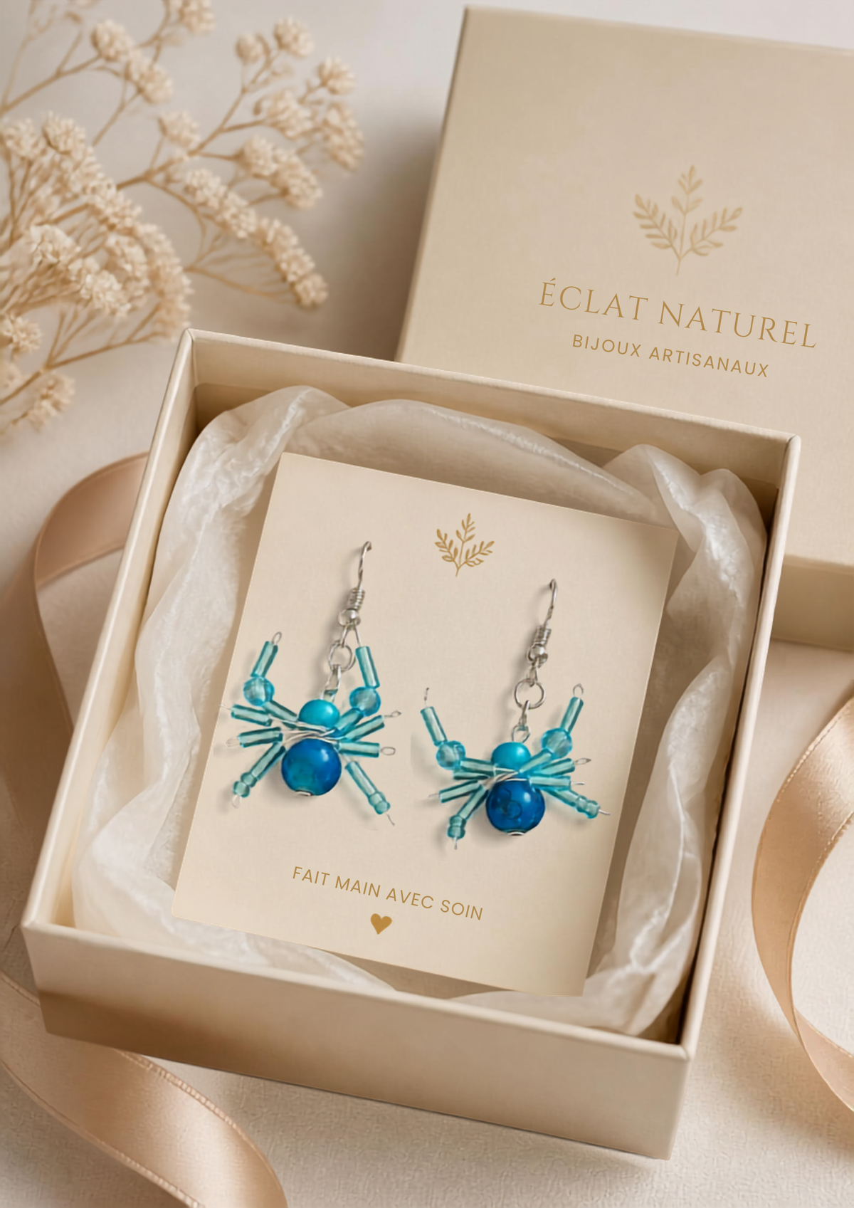 Boucles d'oreilles Araignée – Collection Nature