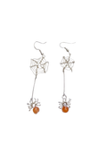 Boucle d'oreilles Araignée et sa Toile d'argent