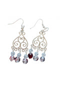 Boucles D'Oreilles Boheme Plaqué Argent et cristal