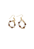 Boucles d'oreilles Cristal Blanc Marron