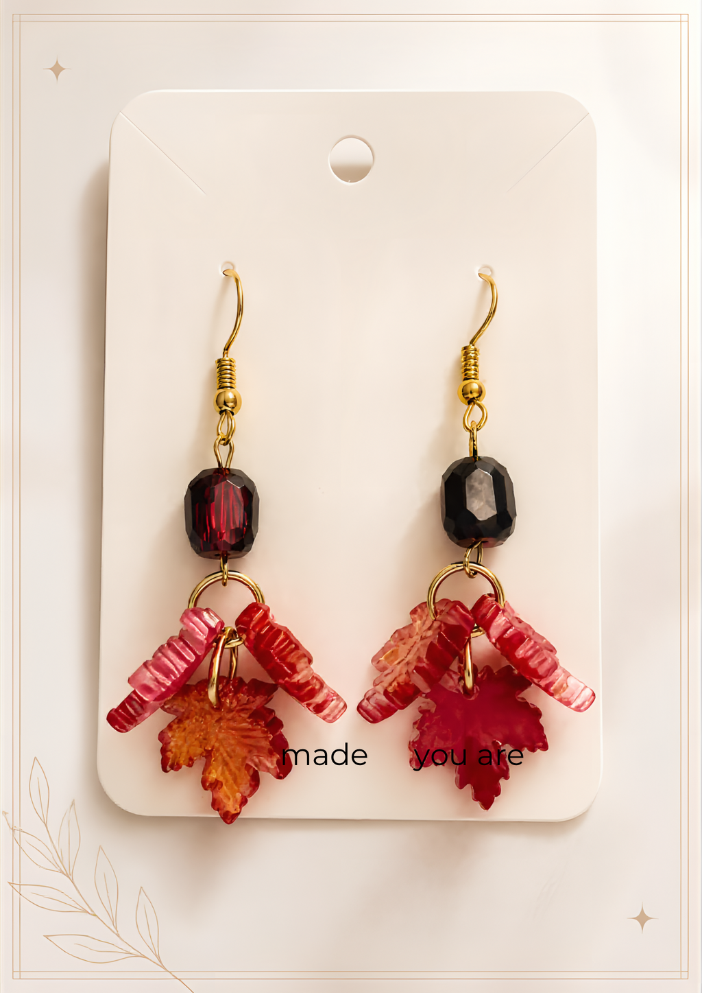 Boucles d'oreilles feuilles trio