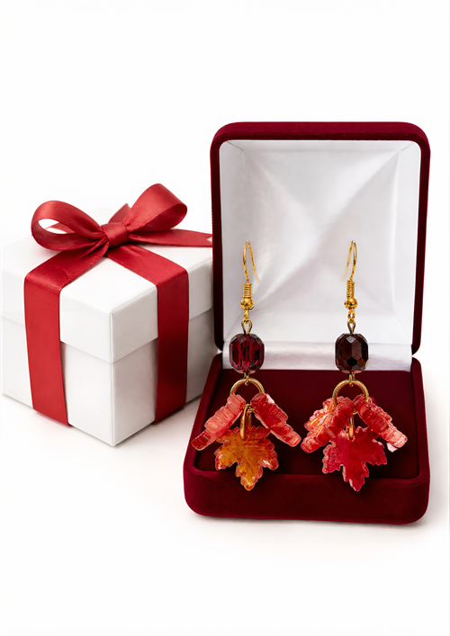 Boucles d'oreilles feuilles trio