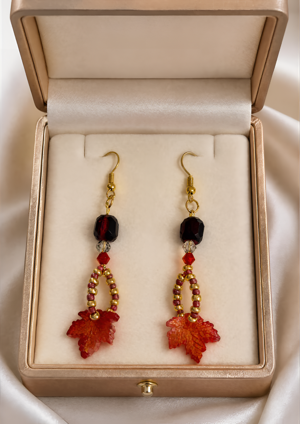 Boucles d'oreilles Feuilles cristal autrichien