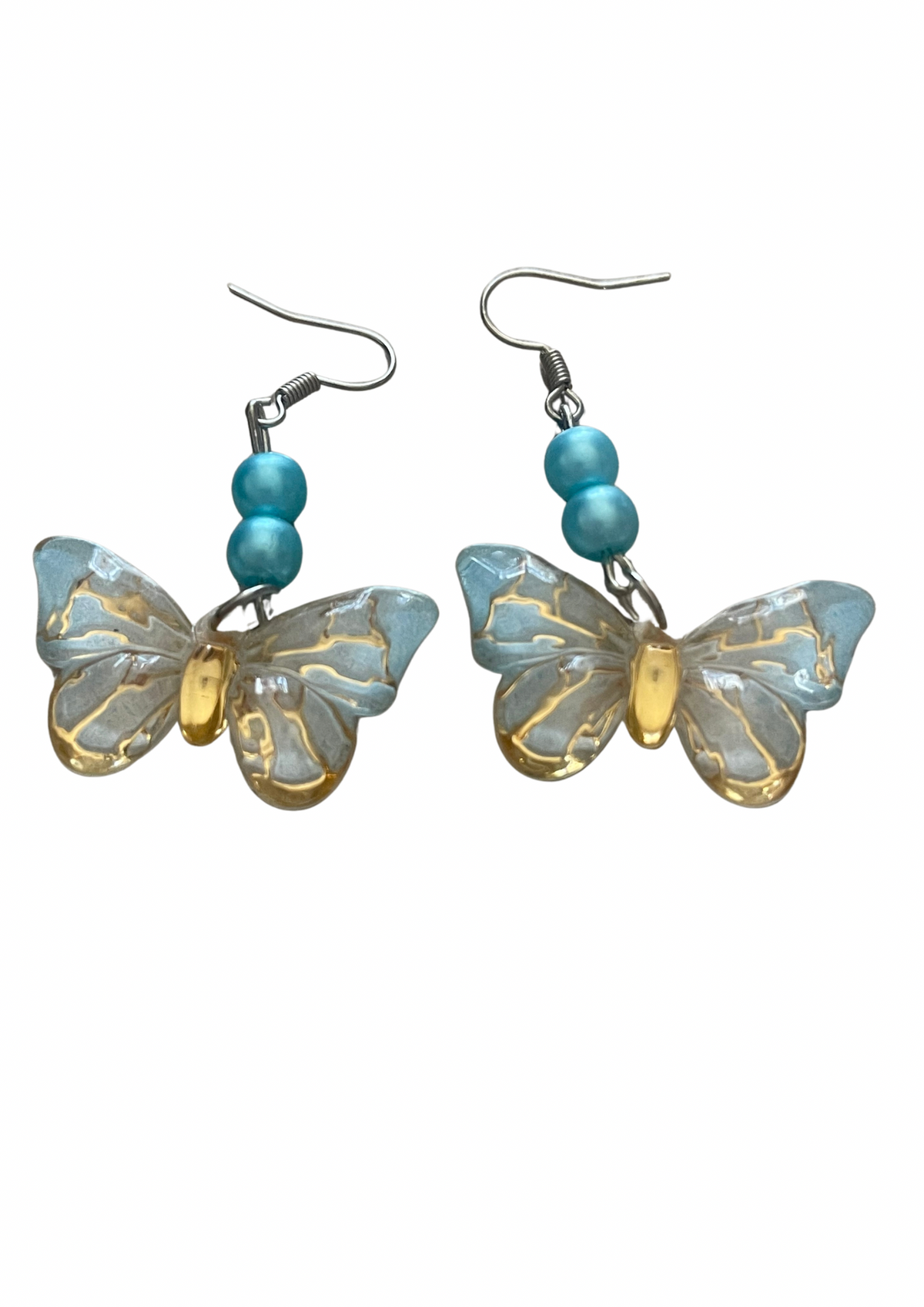 Boucles d’oreilles papillons en plaqué argent
