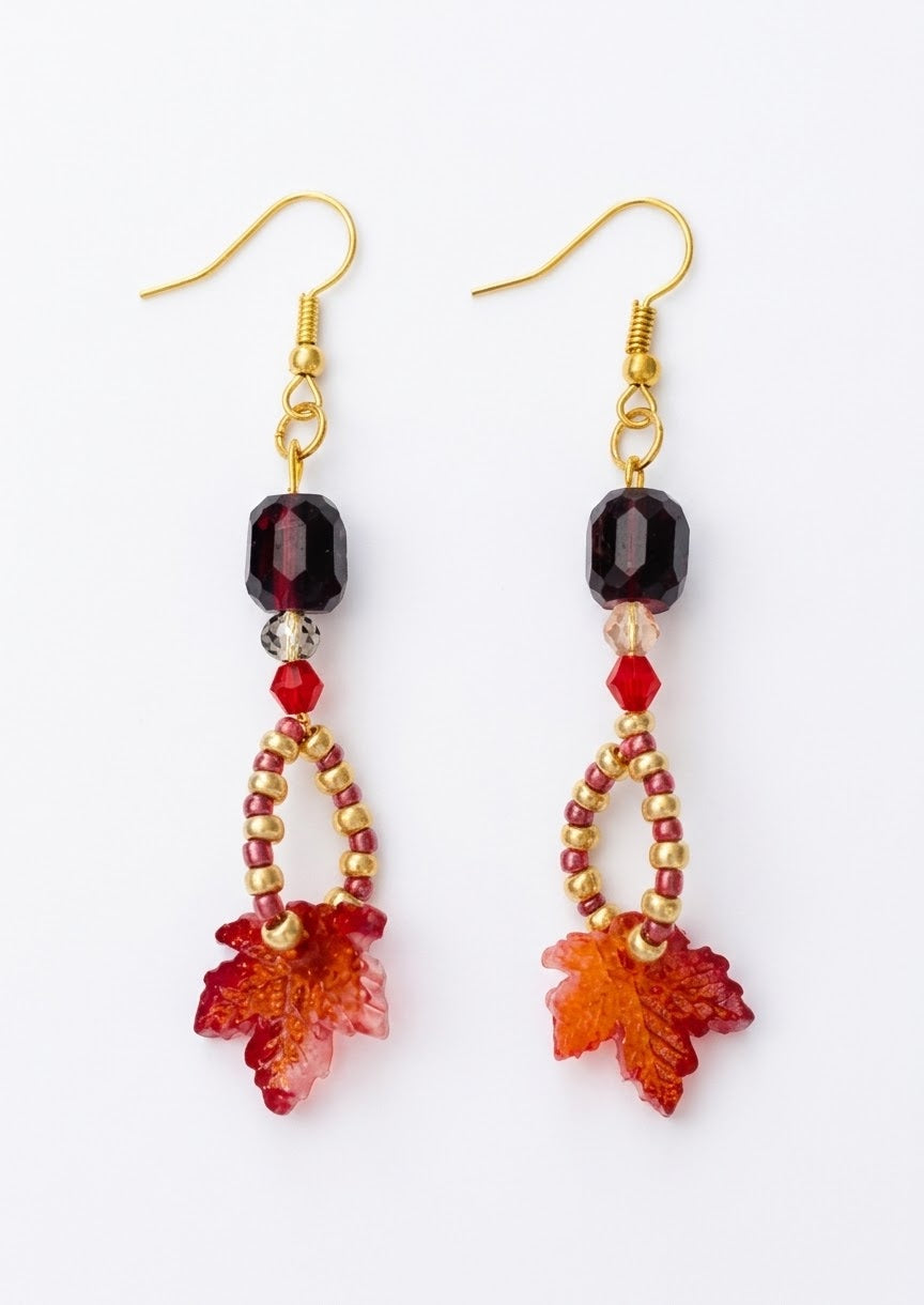 Boucles d'oreilles Feuilles cristal autrichien