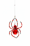 Bijou araignée rouge fond blanc
