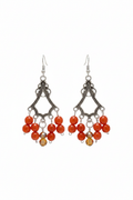 Boucles bohème orange argent fond blanc