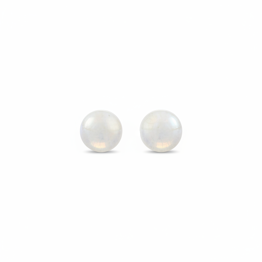 Boucles cristal de roche blanc fond blanc