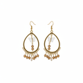Boucles d'oreilles bohème dorées fond blanc