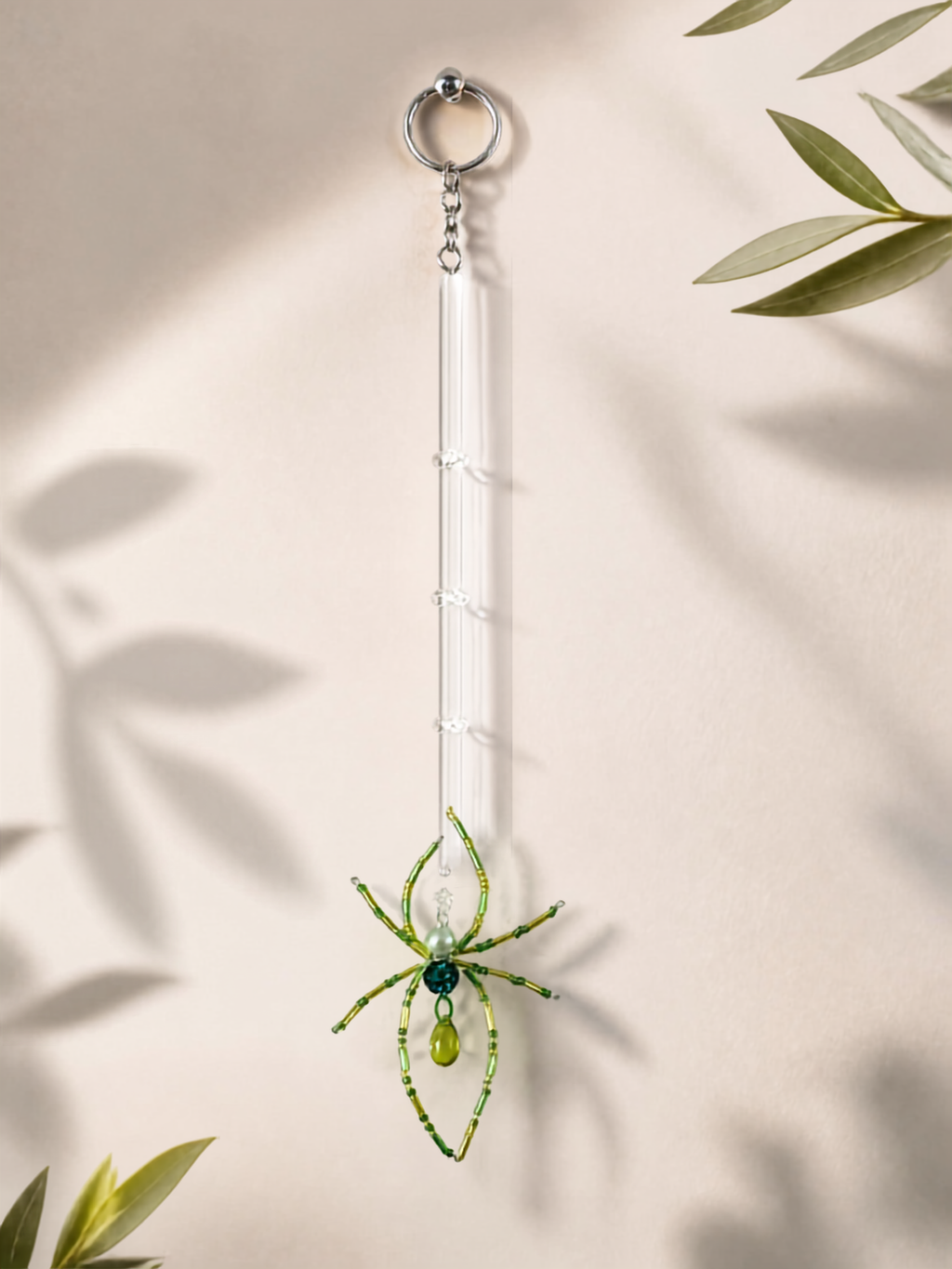 Porte-clés Araignée Artisanal – Perles de Verre Attrape-Lumière – Creat'joux