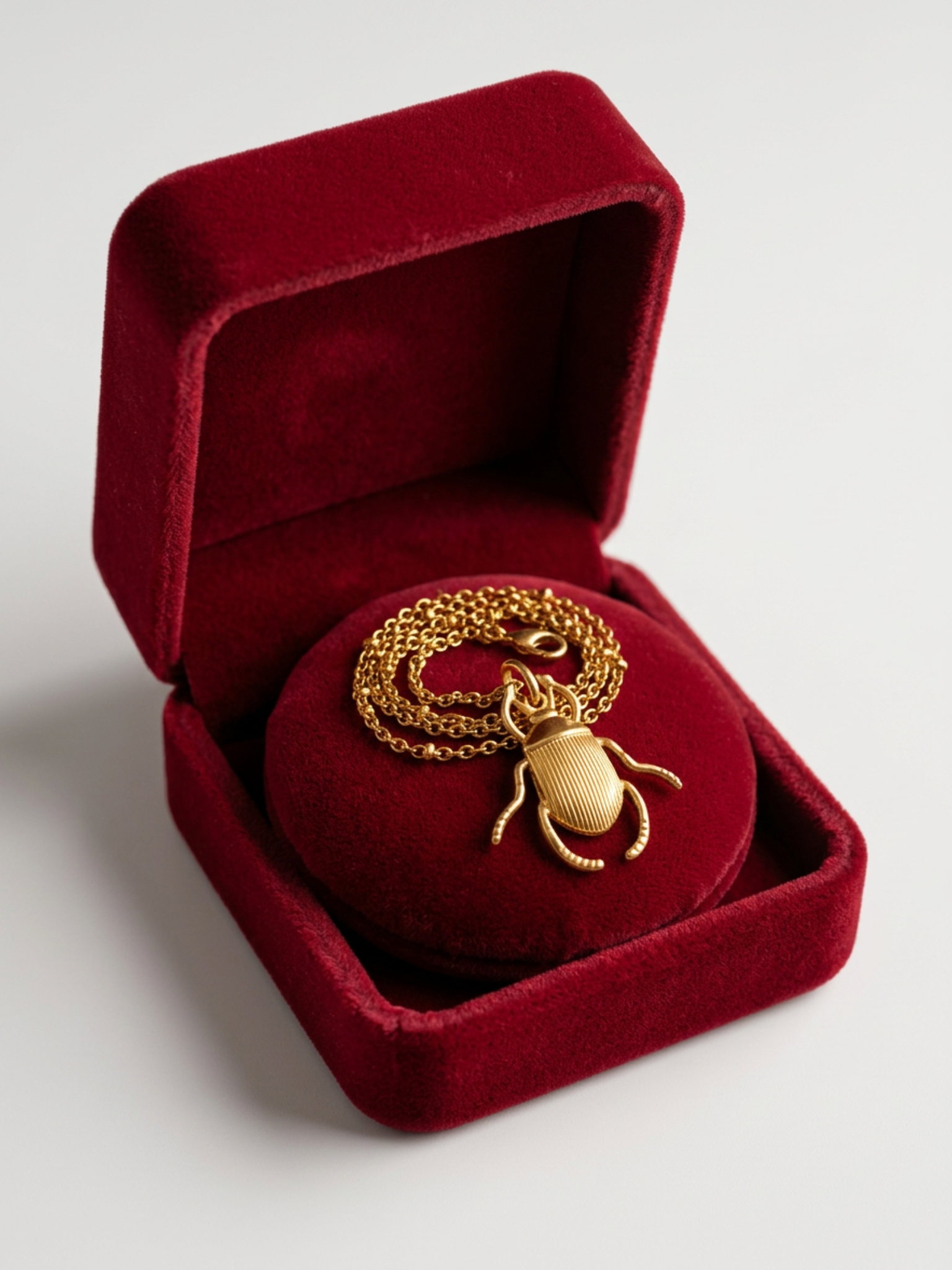collier scarabée plaqué or 24k