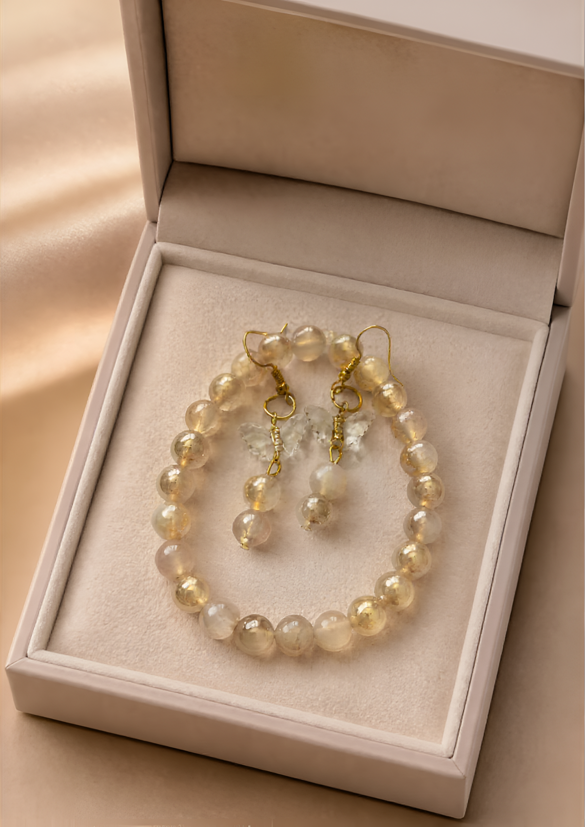 Parure Bracelet+Boucles d'oreilles papillons